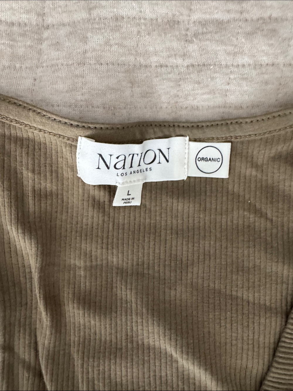 Nation LTD Olive Ruched V-Neck Ribbed Tank - Picture 2 of 2
